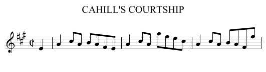 CAHILL'S COURTSHIP - staff notation
