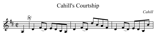 Cahill's Courtship - staff notation