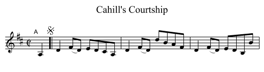 Cahill's Courtship - staff notation