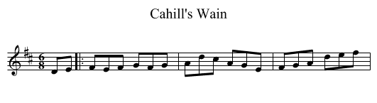 Cahill's Wain - staff notation