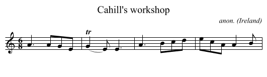 Cahill's workshop - staff notation