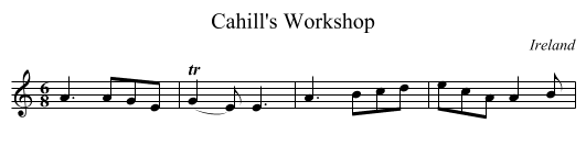 Cahill's Workshop - staff notation