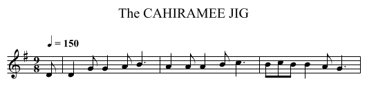 CAHIRAMEE JIG, The - staff notation