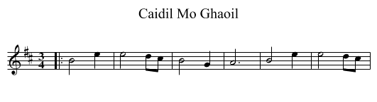 Caidil Mo Ghaoil - staff notation