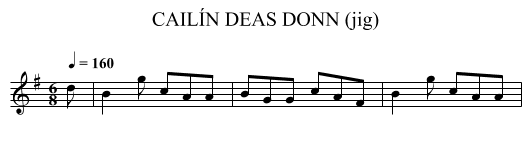 CAILÍN DEAS DONN (jig) - staff notation