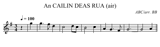 CAILIN DEAS RUA (air), An - staff notation