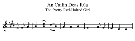 Cailín Deas Rúa, An - staff notation