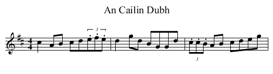 Cailin Dubh, An  - staff notation