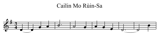 Cailin Mo Rùin-Sa - staff notation