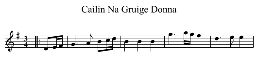 Cailin Na Gruige Donna - staff notation
