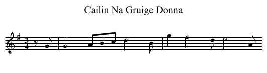 Cailin Na Gruige Donna - staff notation