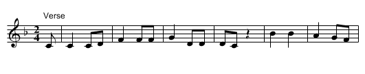 Cailin Rua, An  - staff notation