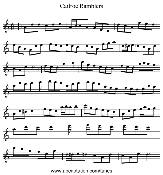 Cailroe Ramblers - staff notation