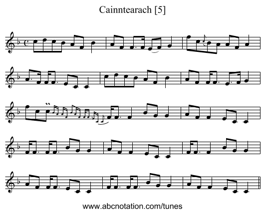 Cainntearach [5] - staff notation