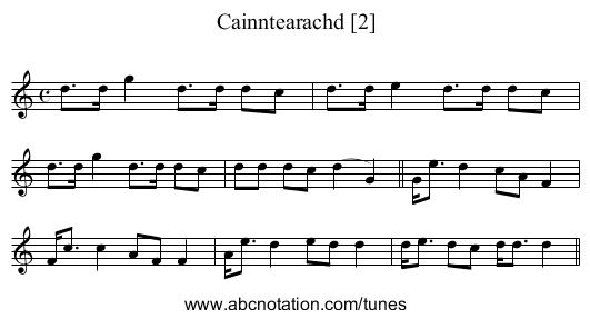 Cainntearachd [2] - staff notation