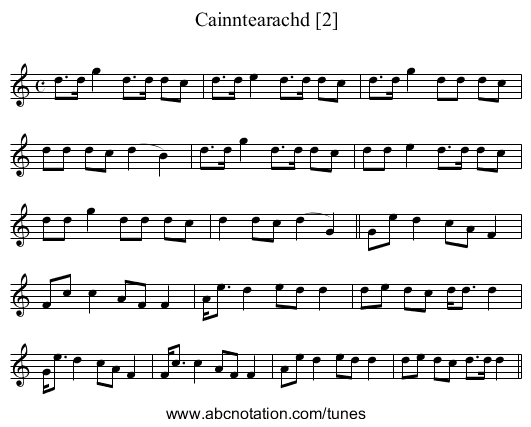 Cainntearachd [2] - staff notation