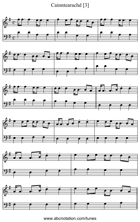 Cainntearachd [3] - staff notation