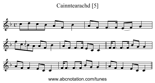 Cainntearachd [5] - staff notation