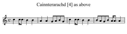 Cainnterarachd [4] as above - staff notation