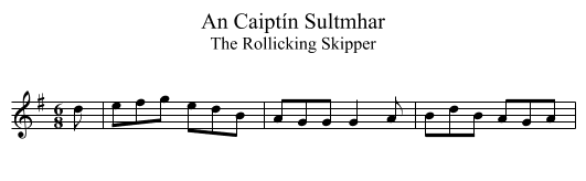 Caiptín Sultmhar, An - staff notation