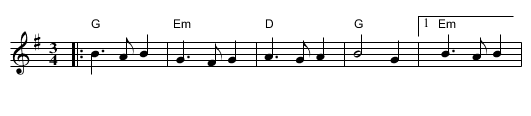 Cairn on the Moor - staff notation