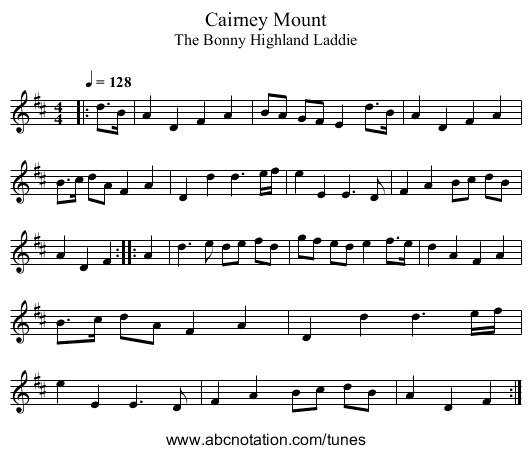 Cairney Mount - staff notation