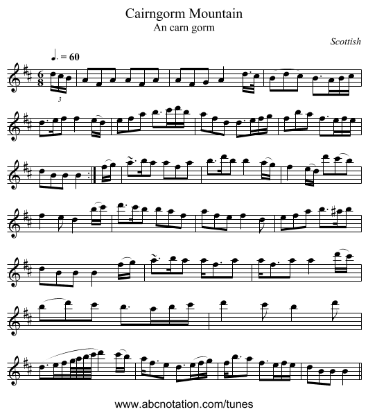 Cairngorm Mountain - staff notation