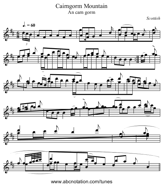 Cairngorm Mountain - staff notation