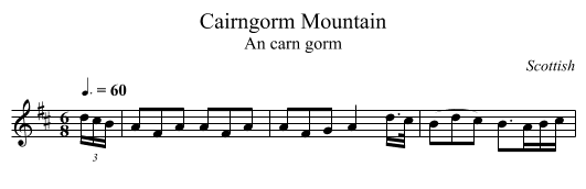 Cairngorm Mountain - staff notation