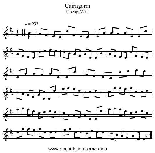 Cairngorm - staff notation
