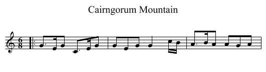Cairngorum Mountain - staff notation