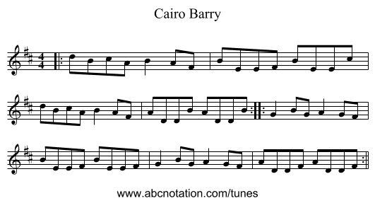 Cairo Barry - staff notation