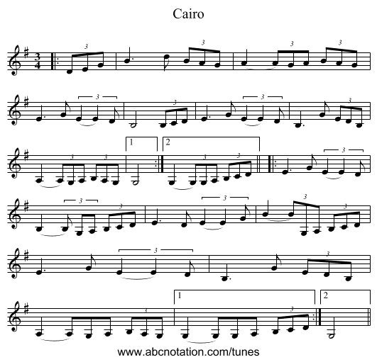 Cairo - staff notation