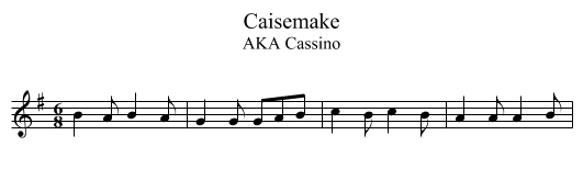 Caisemake - staff notation