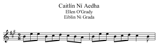 Caitl&iacute;n N&iacute; Aedha - staff notation