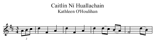 Caitlín Ní Huallachain - staff notation