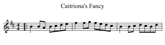 Caitriona's Fancy - staff notation