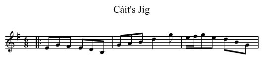 Cáit's Jig - staff notation