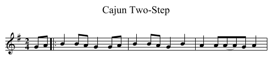 Cajun Two-Step - staff notation