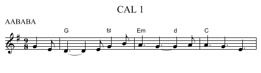 CAL 1 - staff notation