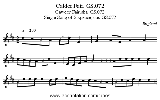 Calder Fair. GS.072 - staff notation