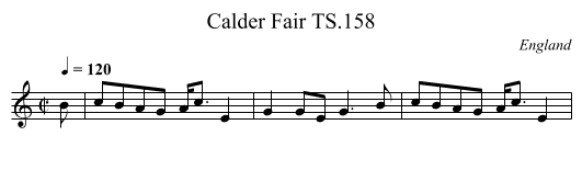 Calder Fair TS.158 - staff notation