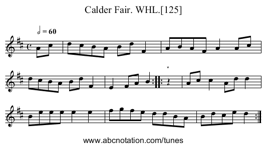 Calder Fair. WHL.[125] - staff notation