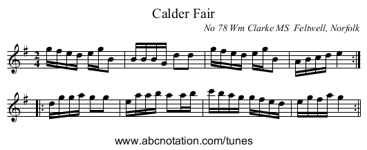 Calder Fair - staff notation