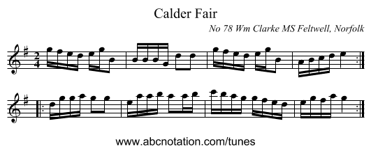 Calder Fair - staff notation