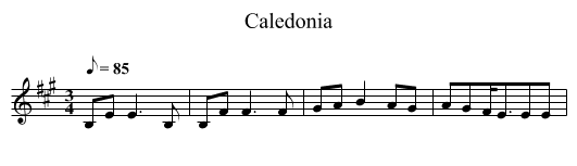 Caledonia - staff notation