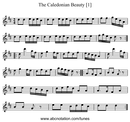 Caledonian Beauty [1], The - staff notation