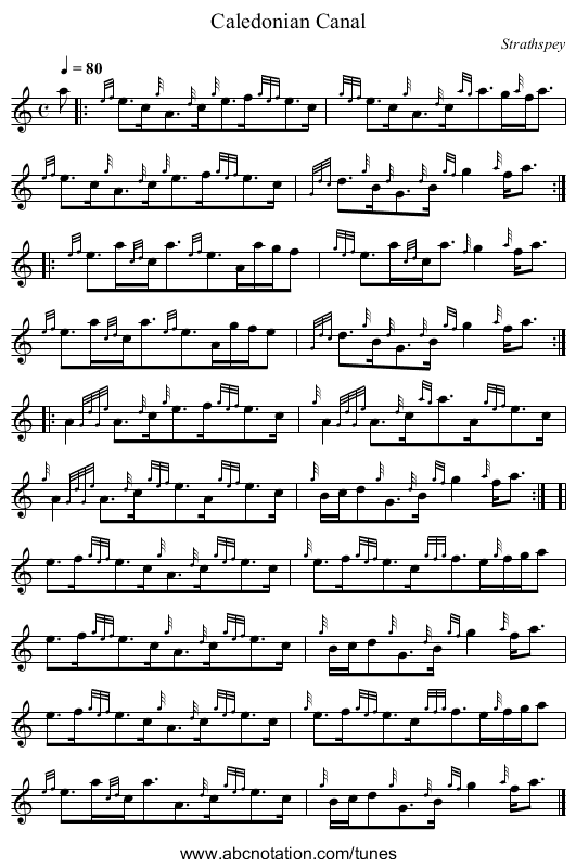 Caledonian Canal - staff notation