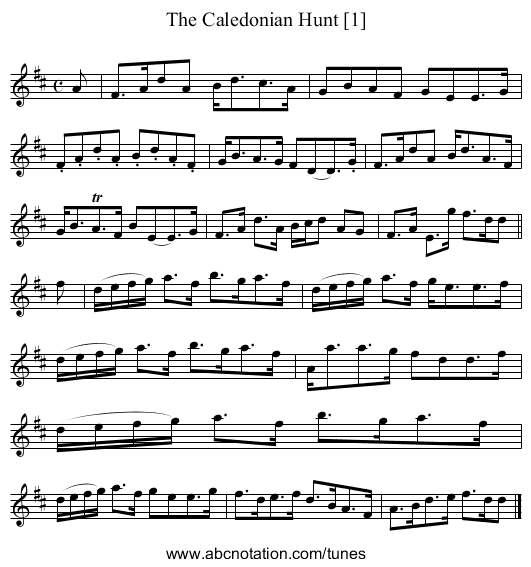 Caledonian Hunt [1], The - staff notation