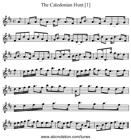 Caledonian Hunt [1], The - staff notation